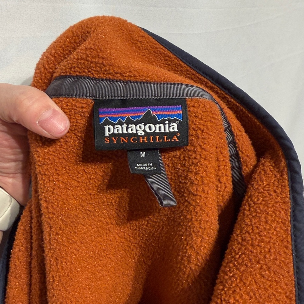 Patagonia Men's Lightweight Synchilla Snap-T Fleece Pullover Burnished Red Sz M - Picture 10 of 11